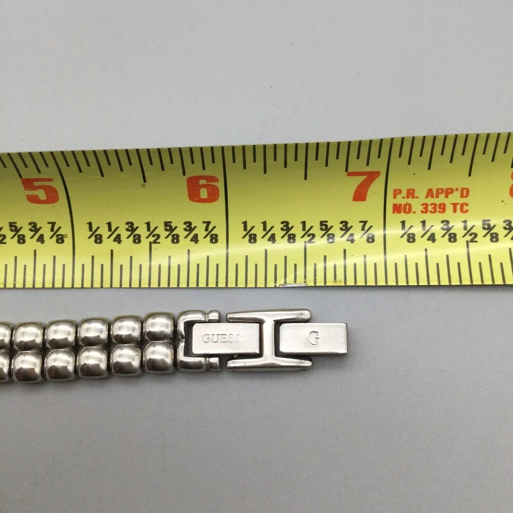 Vtg Guess Watch Women 20mm Silver Rose Gold Two Tone New Battery 6.75" - Picture 15 of 15